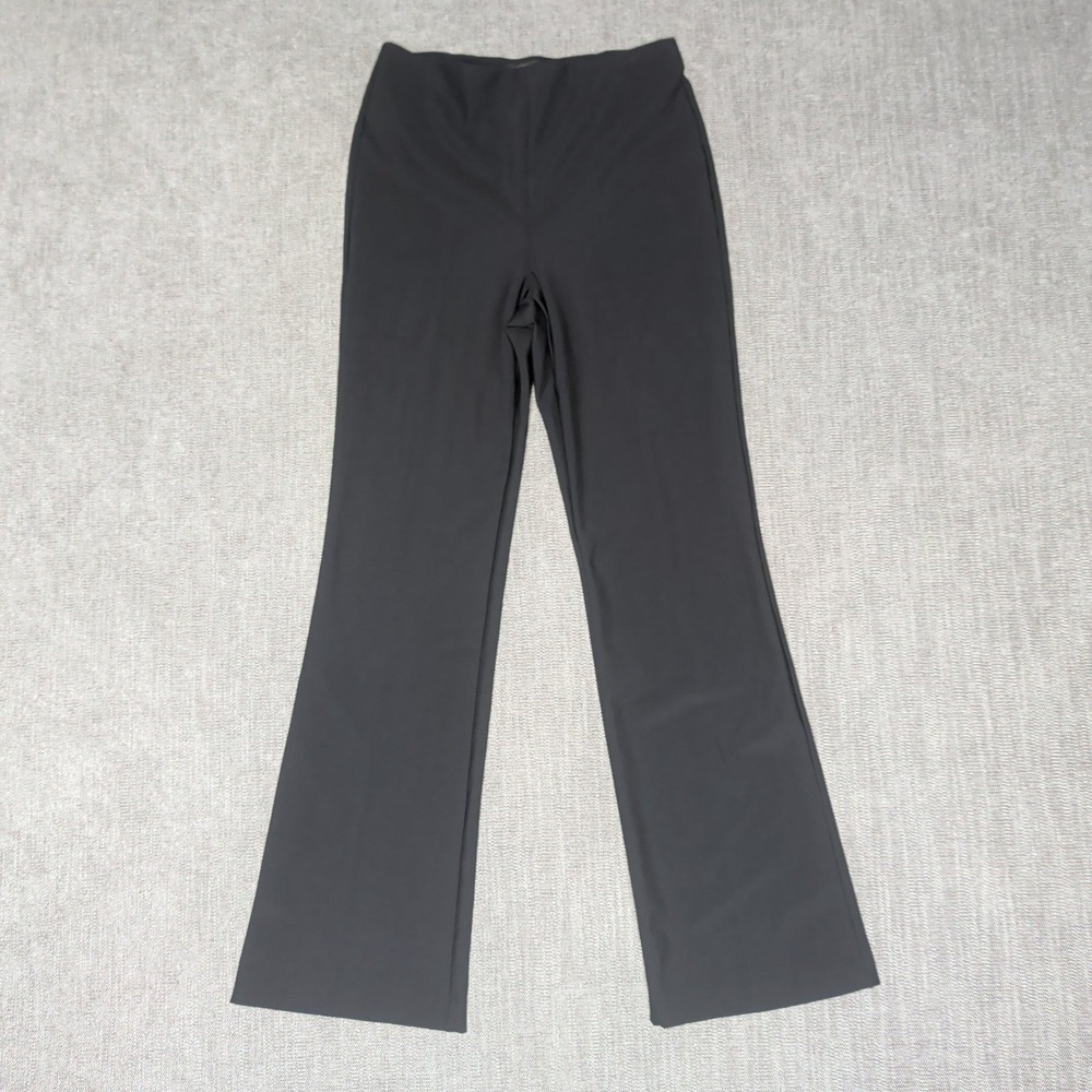 Christian Siriano New York Black Flare Leg Trousers Pull On Dress Pants Size 8